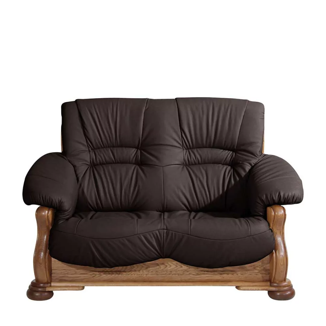 Federkern Sofa made in germany aus Eiche Massivholz Echtleder günstig online kaufen