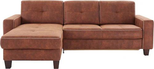 Places of Style Ecksofa "Varese L-Form", Kreuznaht in beige günstig online kaufen