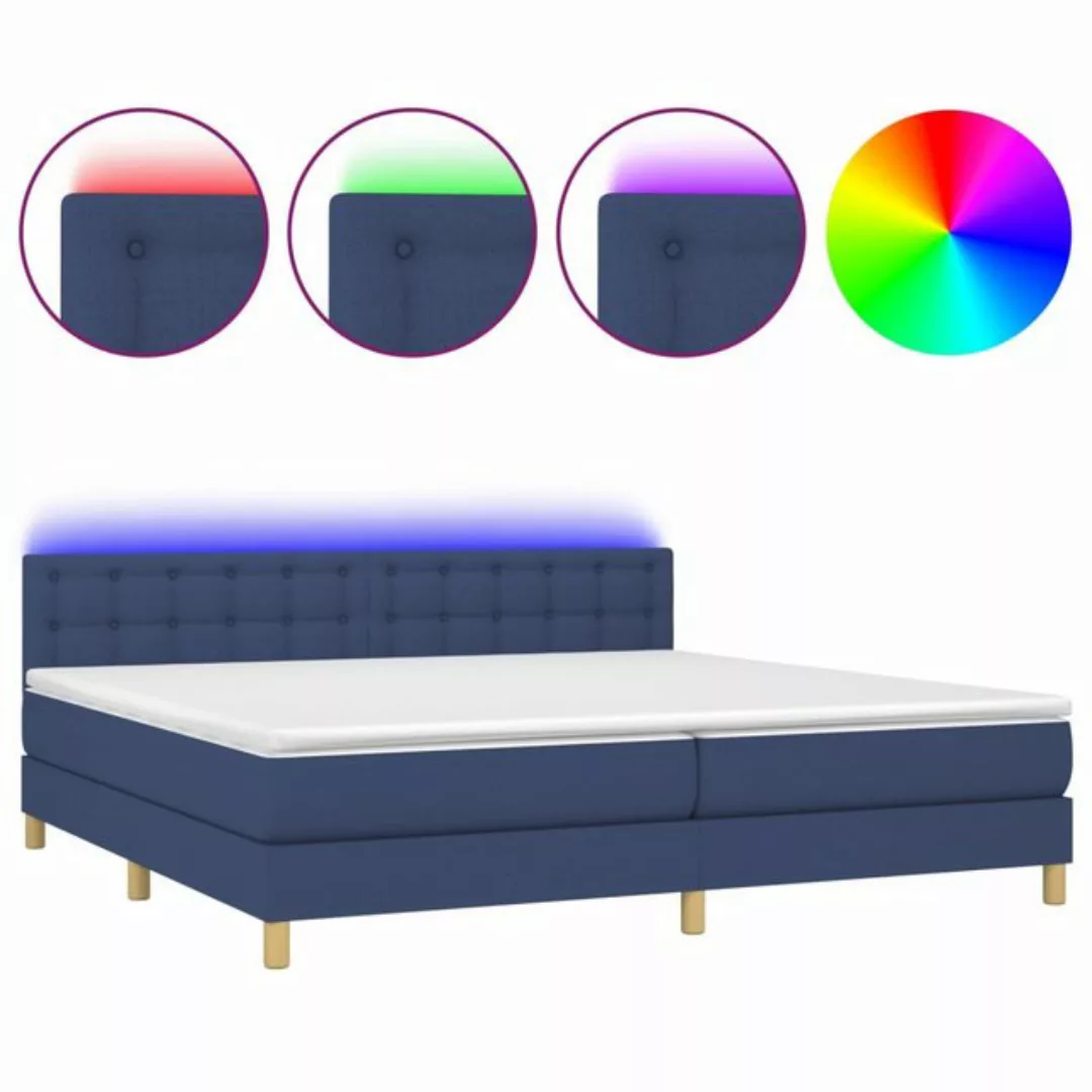 vidaXL Boxspringbett Bett Boxspringbett komplett mit Matratze & LED Stoff ( günstig online kaufen