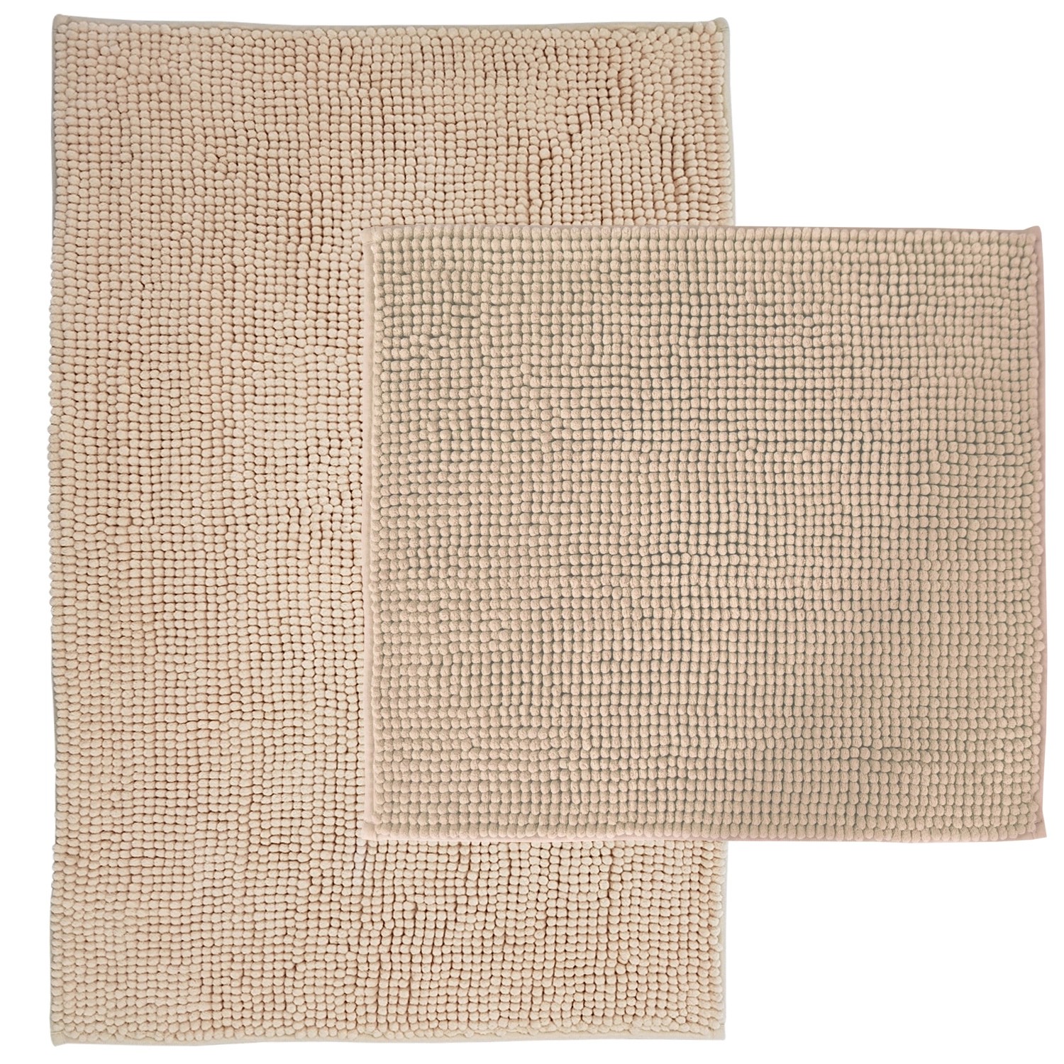 NYVI Badematten Set Chenille 2-teilig 45 x 50 cm und 50 x 80 cm Beige günstig online kaufen