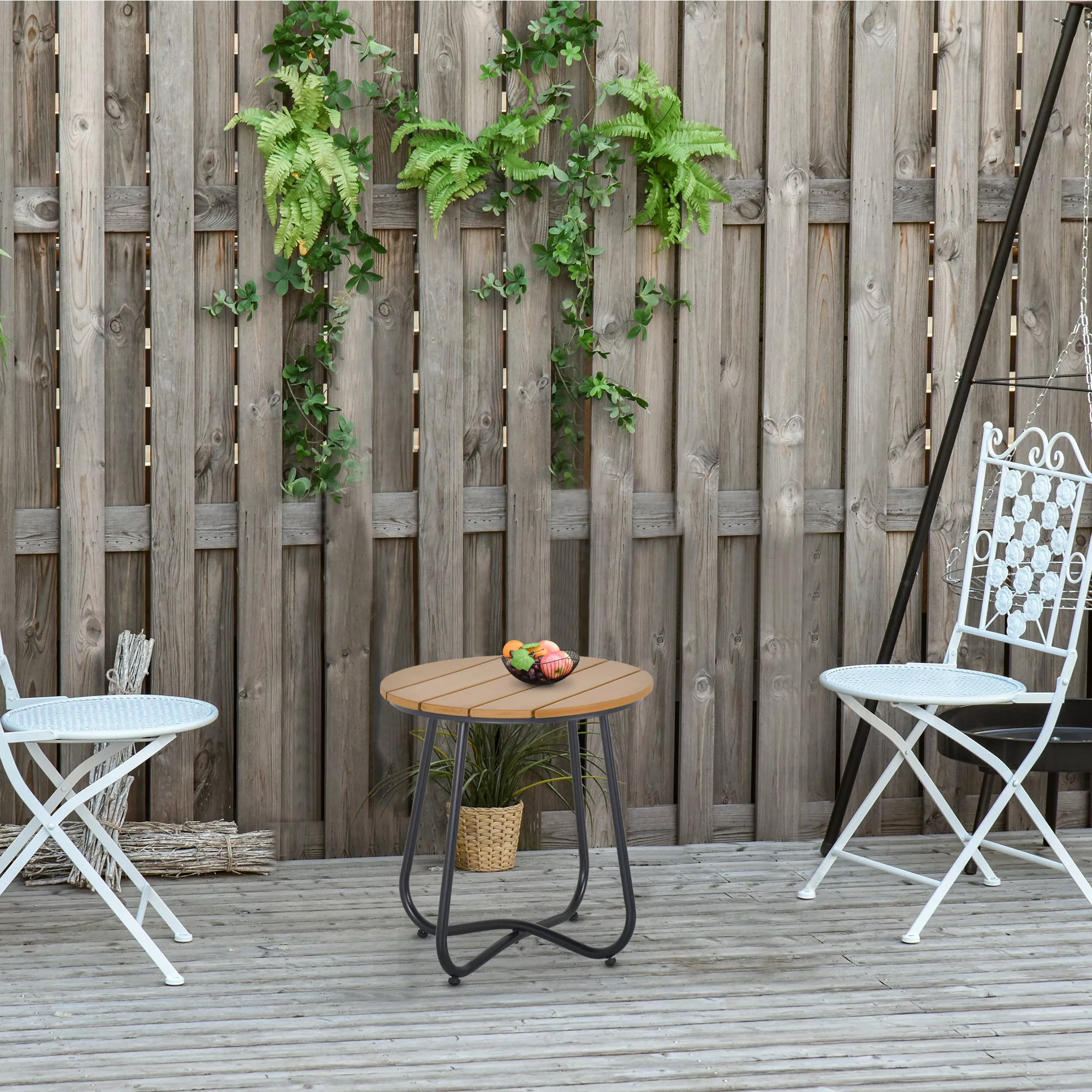 Outsunny Gartentisch Rundtisch elegant Gartenmöbel stabil verstellbare Füße günstig online kaufen