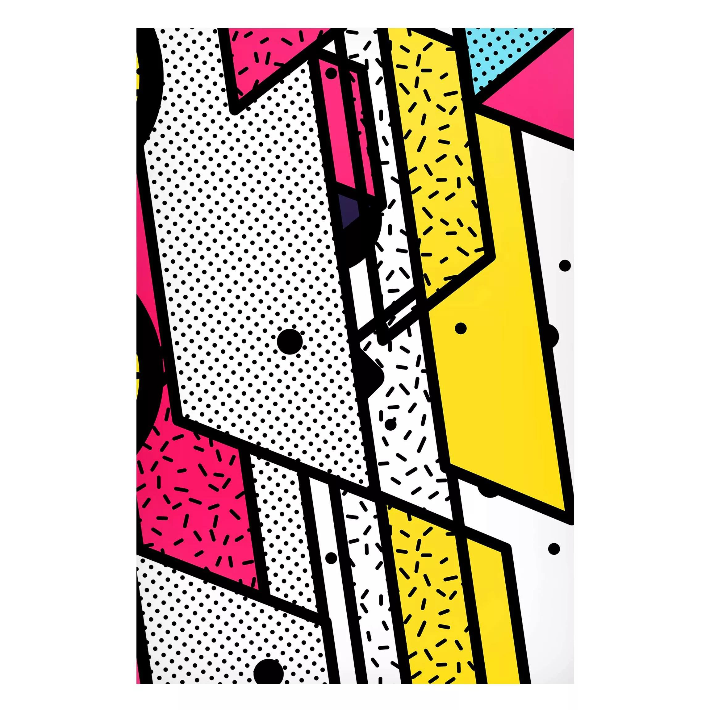 Magnettafel Komposition Neo Memphis Pink und Gelb günstig online kaufen