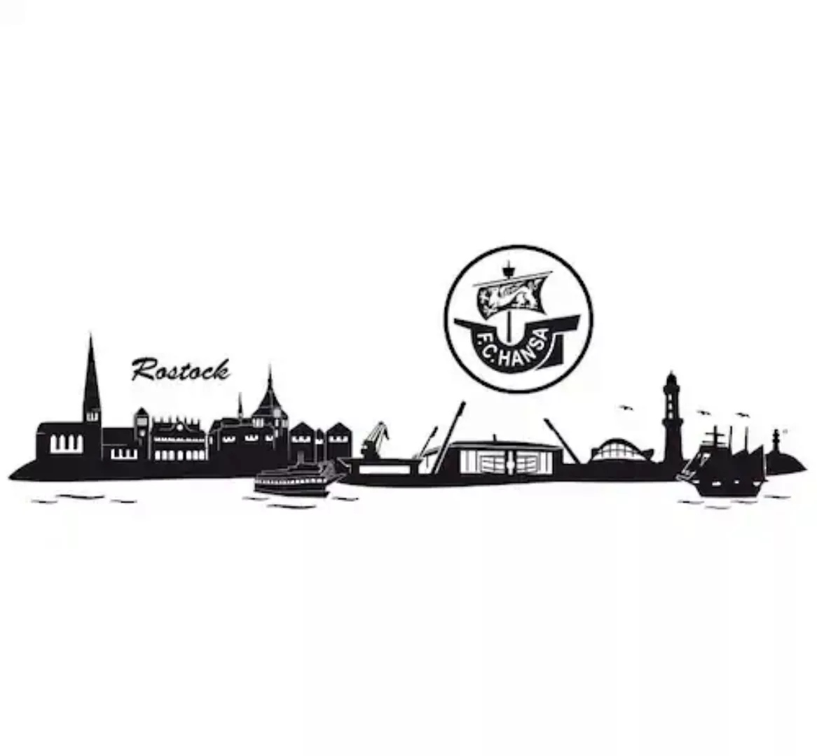 Wall-Art Wandtattoo »Hansa Rostock Skyline + Logo«, (Set, 1 St.), selbstkle günstig online kaufen