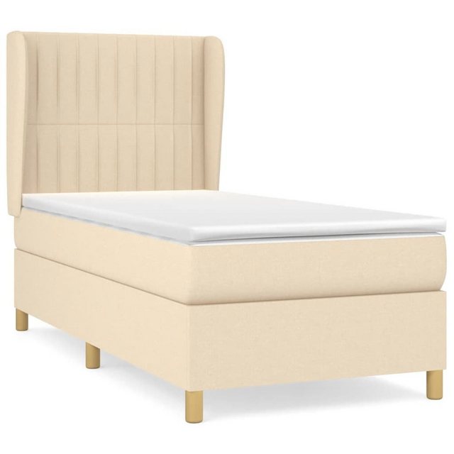 vidaXL Bettgestell Boxspringbett mit Matratze Creme 100x200 cm Stoff Bett B günstig online kaufen