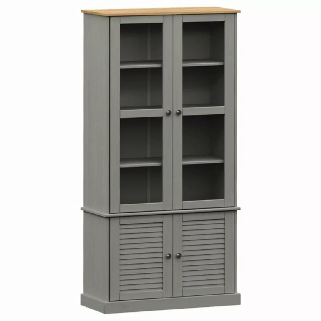 vidaXL Vitrine Vitrine Regal Highboard Vitrinenschrank VIGO Grau 85x35x170 günstig online kaufen