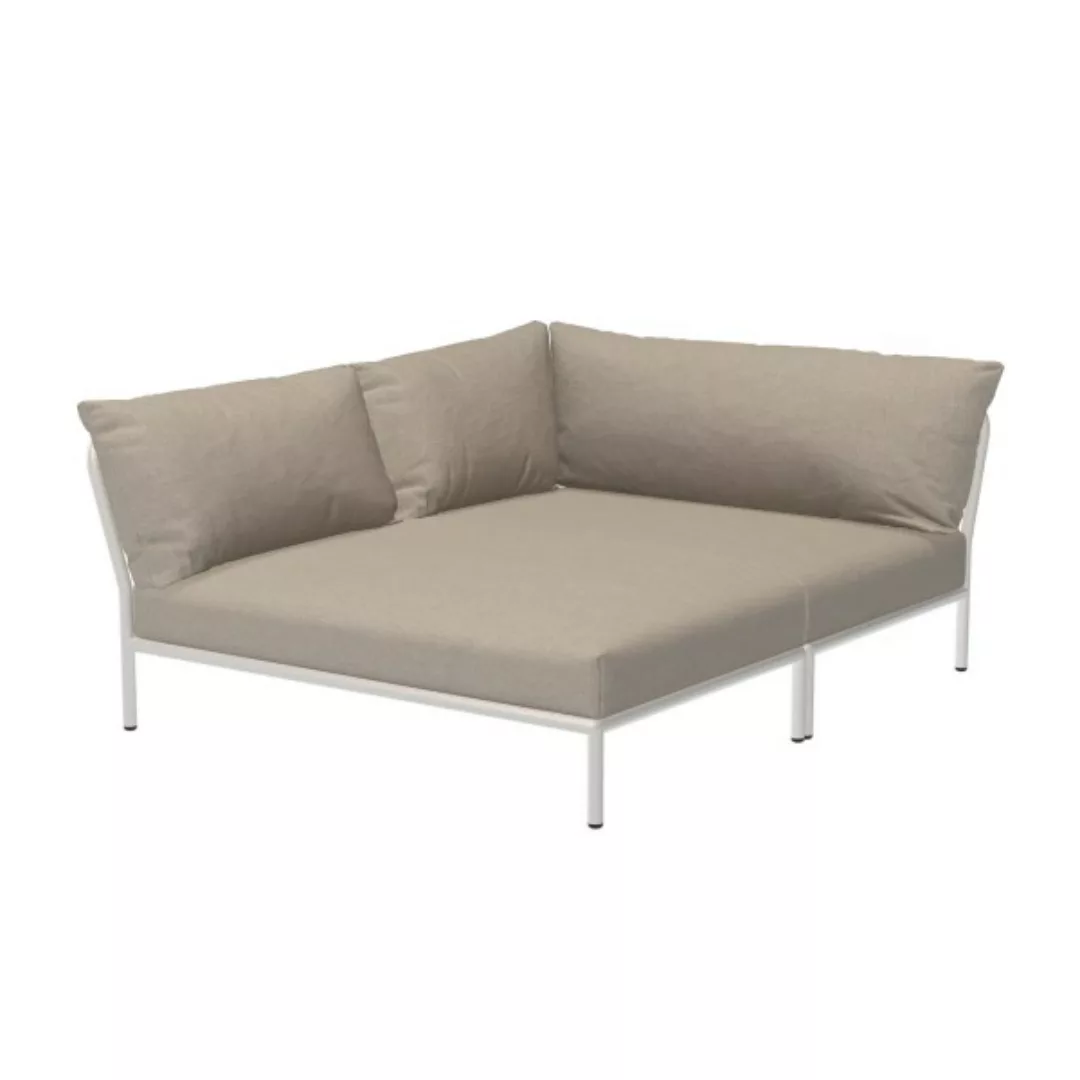 LEVEL2 Outdoor Eck-Sofa Lounge-Modul 5 Asche Weiß Links günstig online kaufen
