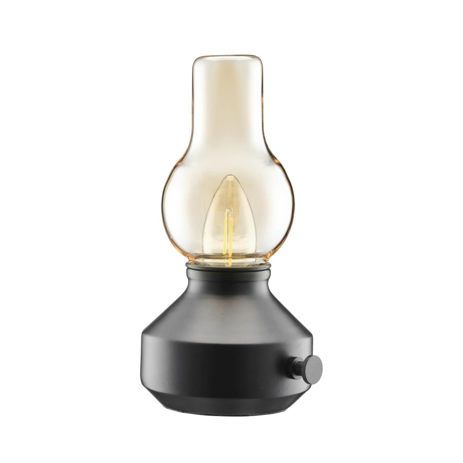 PR Home Glimt LED Akku-Tischleuchte im Vintage Öllampe Look Schwarz IP44 21 günstig online kaufen