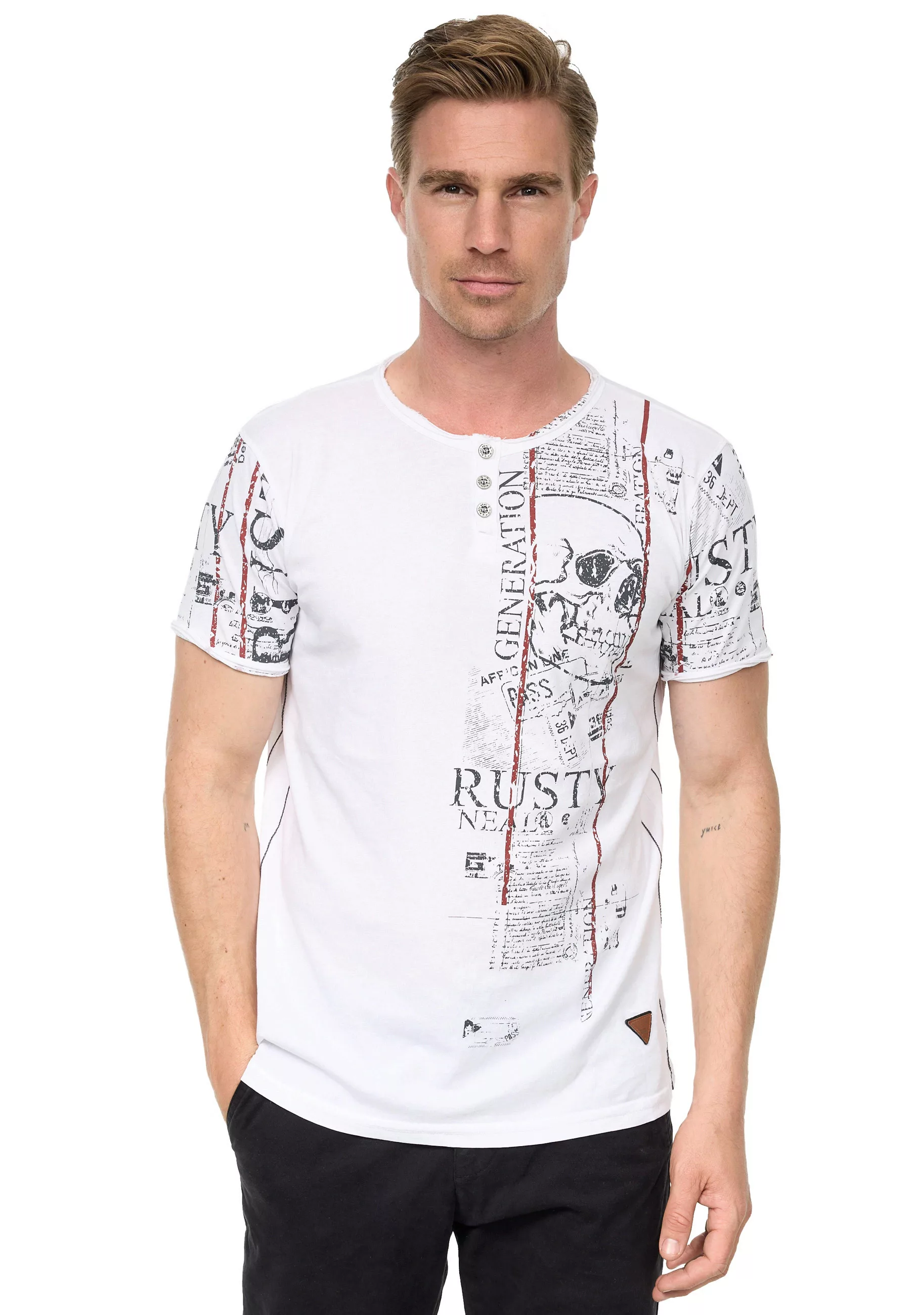 Rusty Neal T-Shirt, im Used-Look mit Allover-Print günstig online kaufen