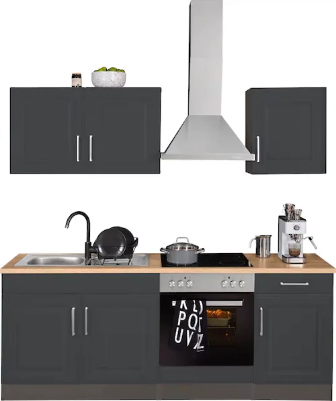 KOCHSTATION Küchenzeile »KS-Stockholm«, Breite 210 cm, mit hochwertigen MDF günstig online kaufen