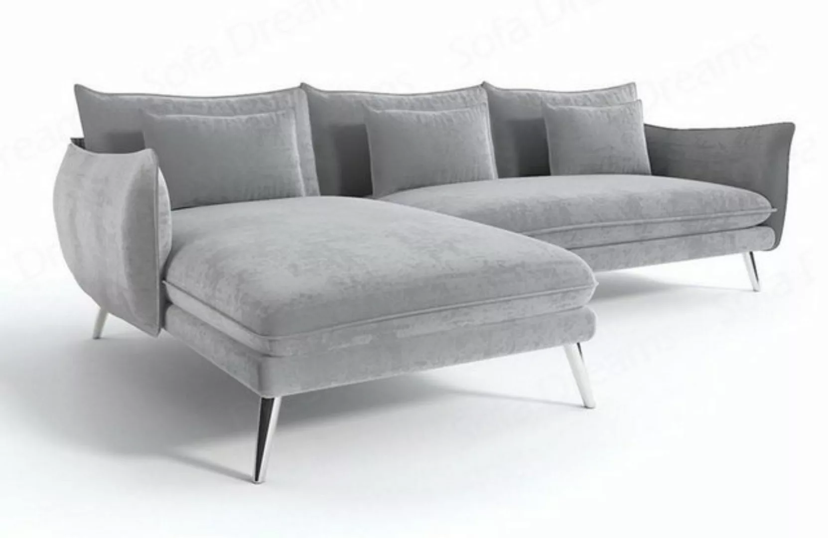 Sofa Dreams Ecksofa Samt Stoff Polster Sofa Fuerteventura L Form kurz Stoff günstig online kaufen