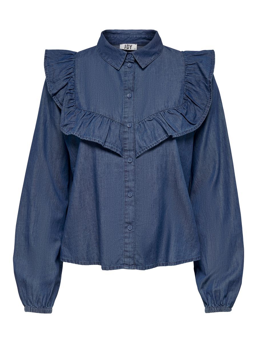 ONLY Gerüschte Hemd Damen Blau günstig online kaufen
