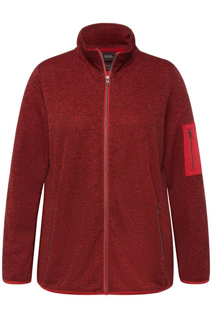 Ulla Popken Sweatjacke Strickfleece-Jacke Stehkragen Zipptaschen günstig online kaufen