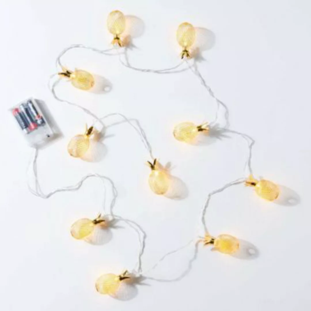 BUTLERS MIAMI LED-Lichterkette Ananas 10 Lichter mit USB-Batteriefach Licht günstig online kaufen