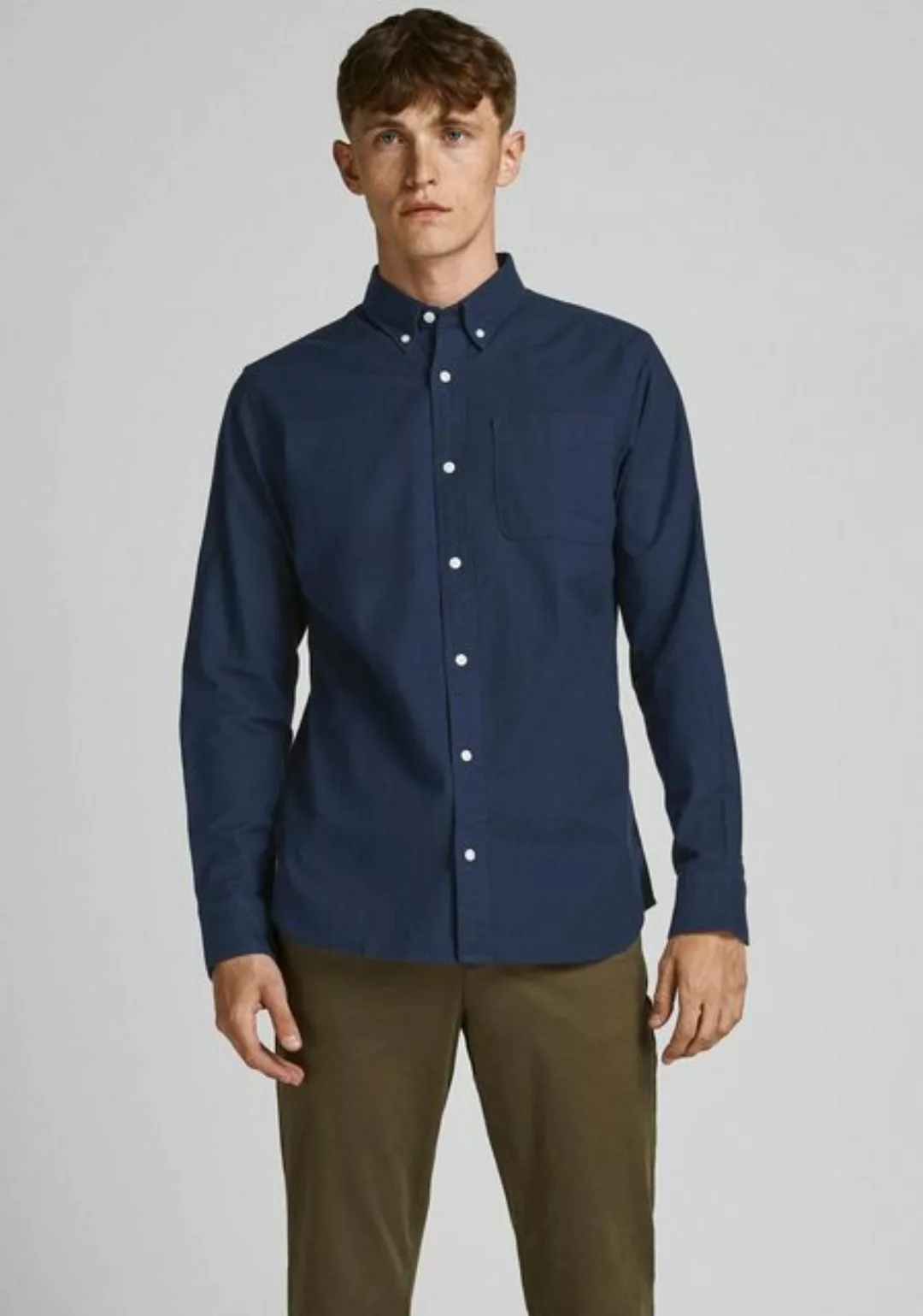 Jack & Jones Langarmhemd BROOK OXFORD mit Button-Down Kragen günstig online kaufen