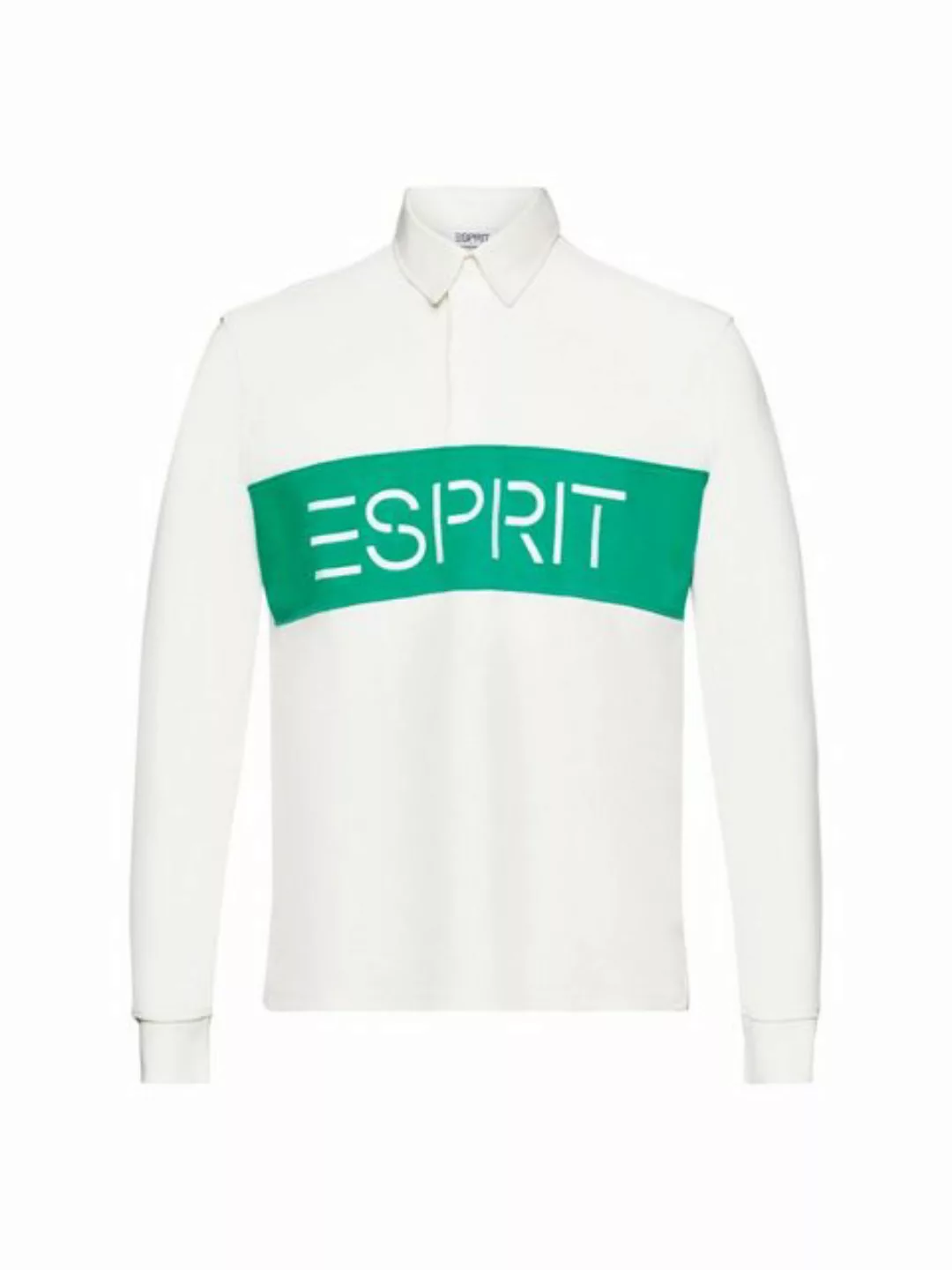 Esprit Langarm-Poloshirt Jersey-Rugbyshirt mit Logo günstig online kaufen