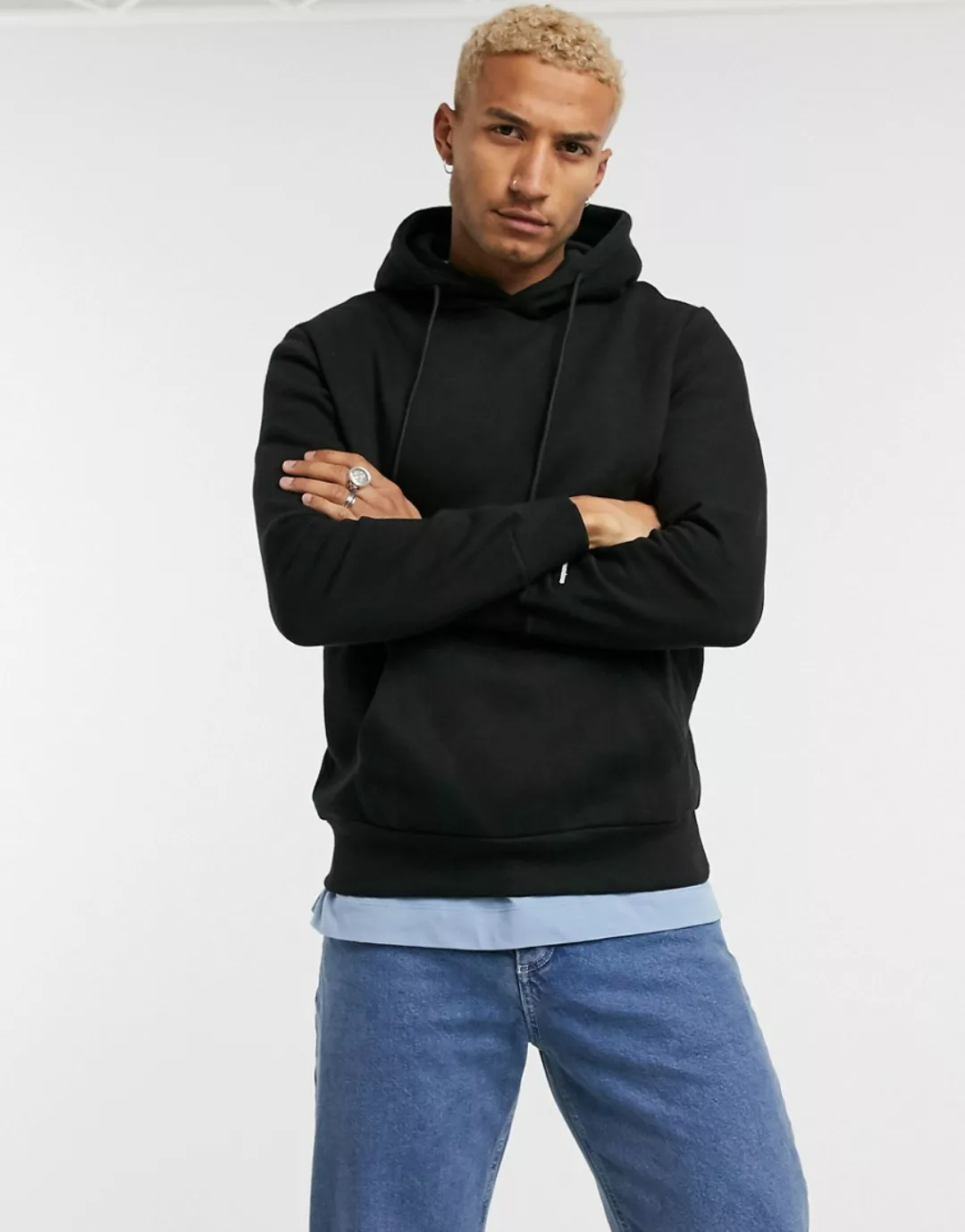 Bershka – Join Life – Schwarzer Kapuzenpullover günstig online kaufen