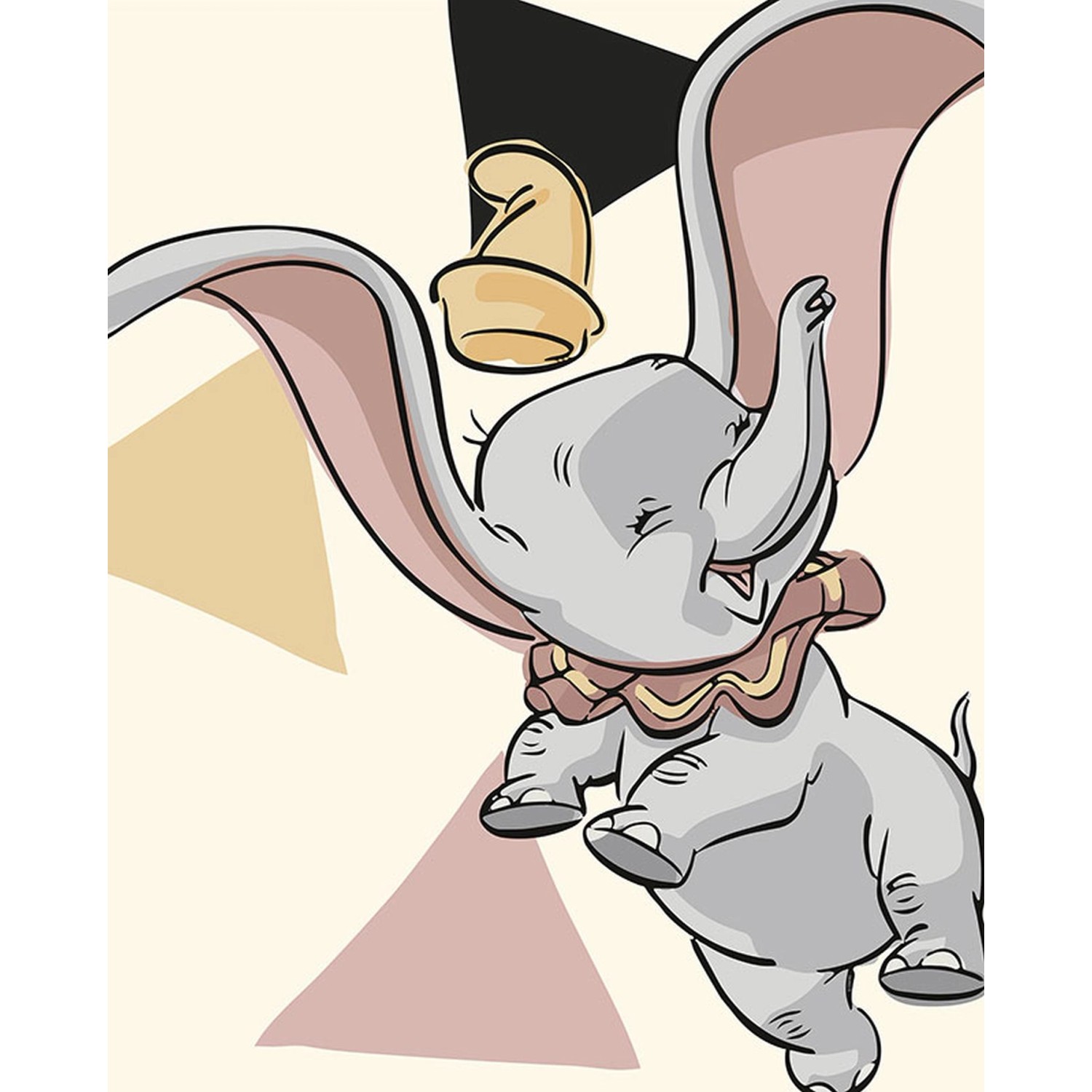 Disney Poster Dumbo Altrosa Grau und Gelb 40 x 50 cm 610108 günstig online kaufen