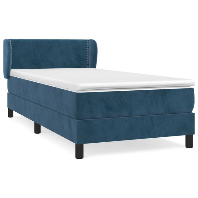 vidaXL Boxspringbett, Boxspringbett mit Matratze Dunkelblau 90x190 cm Samt günstig online kaufen