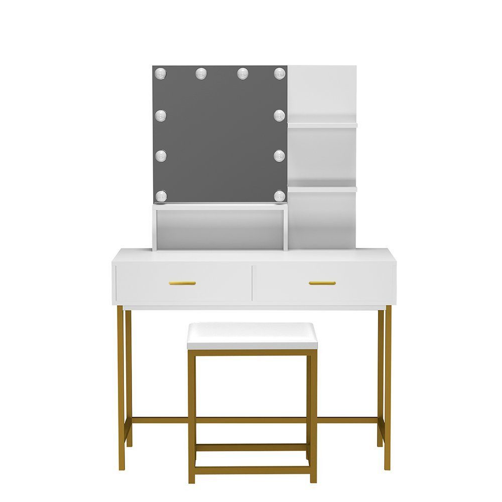 HOME DELUXE Schminktisch KASIA Weiß/Gold 145 günstig online kaufen
