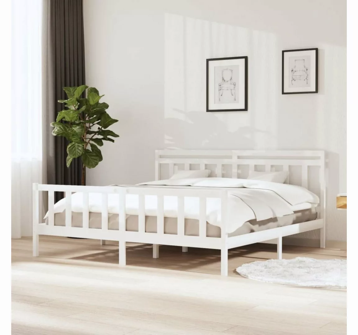 furnicato Bett Massivholzbett Weiß 200x200 cm günstig online kaufen