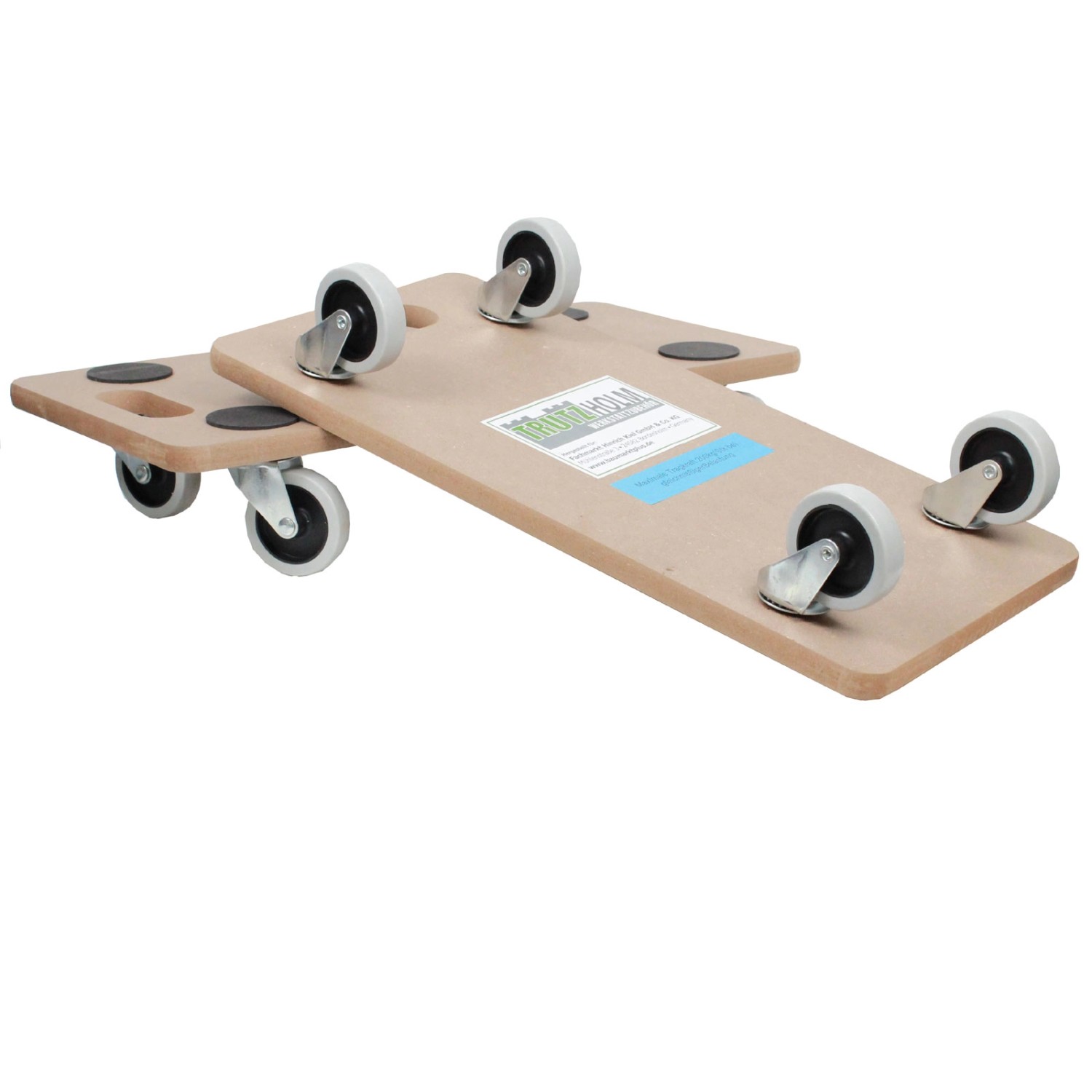 TRUTZHOLM 2er Set Transportroller Soft Wheel Indoor MDF Platte 200 kg günstig online kaufen