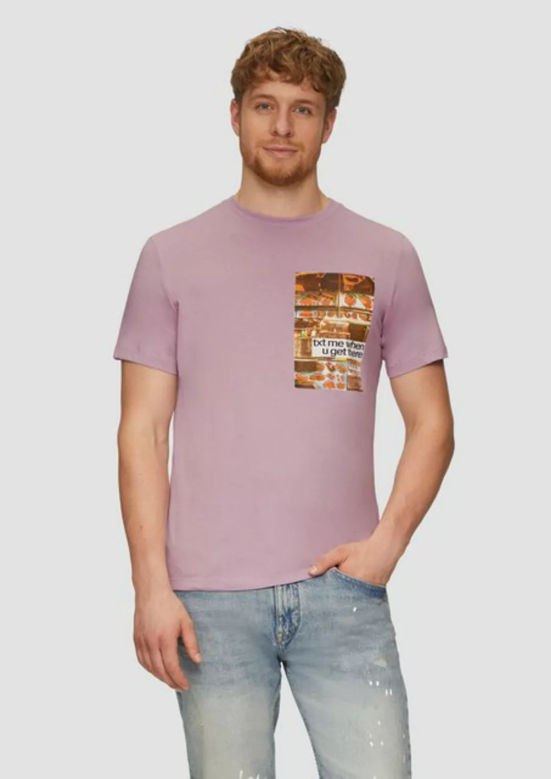 s.Oliver Kurzarmshirt T-Shirt mit Fotoprint Artwork günstig online kaufen