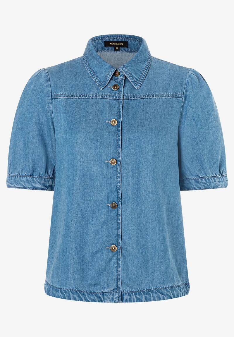 MORE&MORE Kurzarmbluse Jeansbluse günstig online kaufen