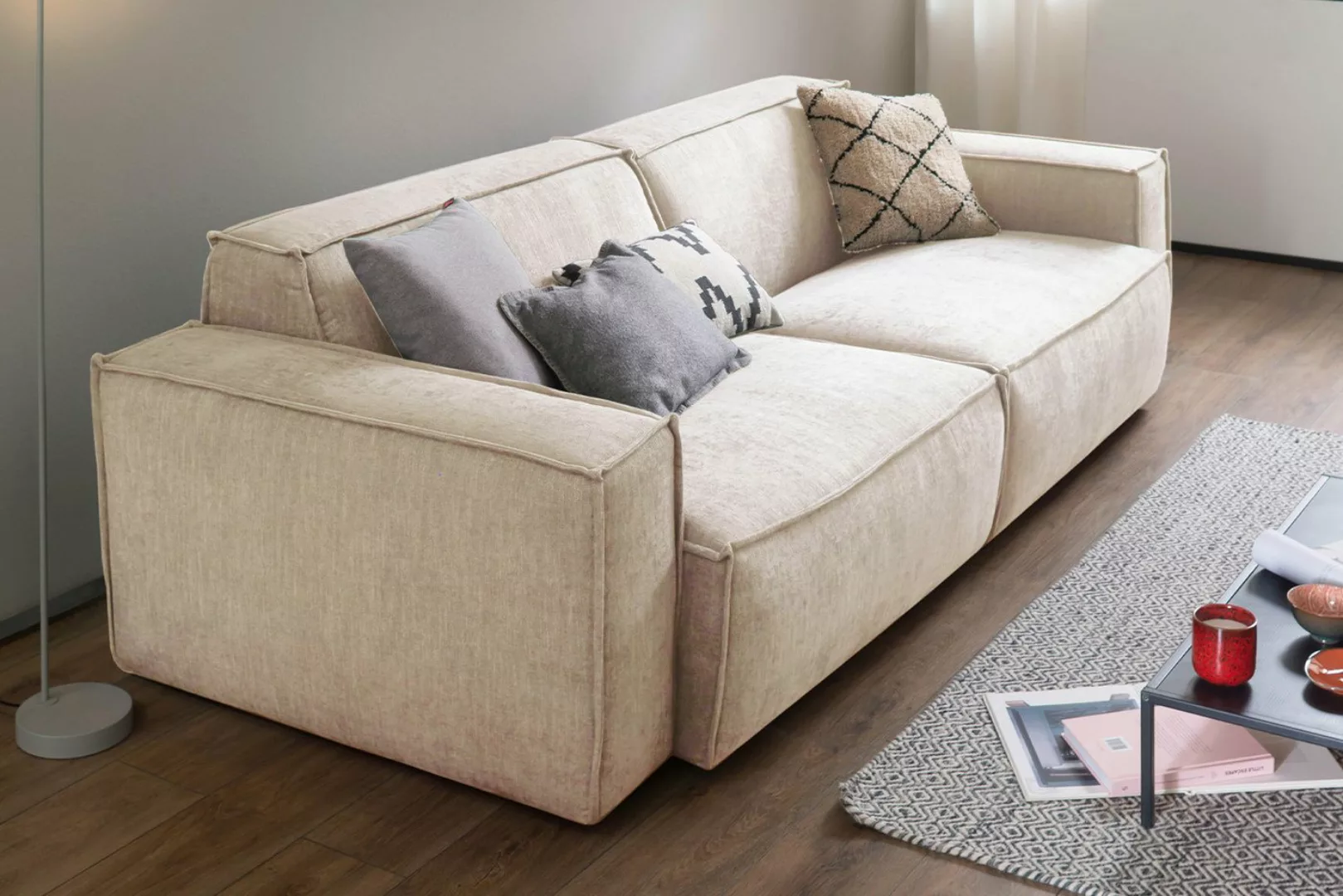 KAWOLA Sofa SAMU, Couch Stoff 2-Sitzer oder 3-Sitzer verschiedene Farben günstig online kaufen