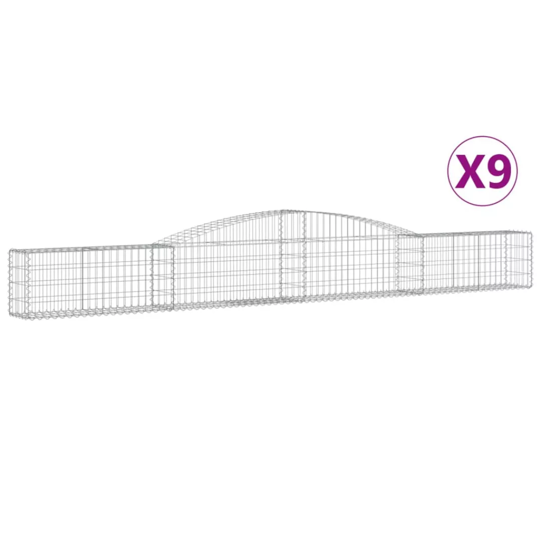 Vidaxl Gabionen Mit Hochbogen 9 Stk. 400x30x40/60 Cm Verzinktes Eisen günstig online kaufen