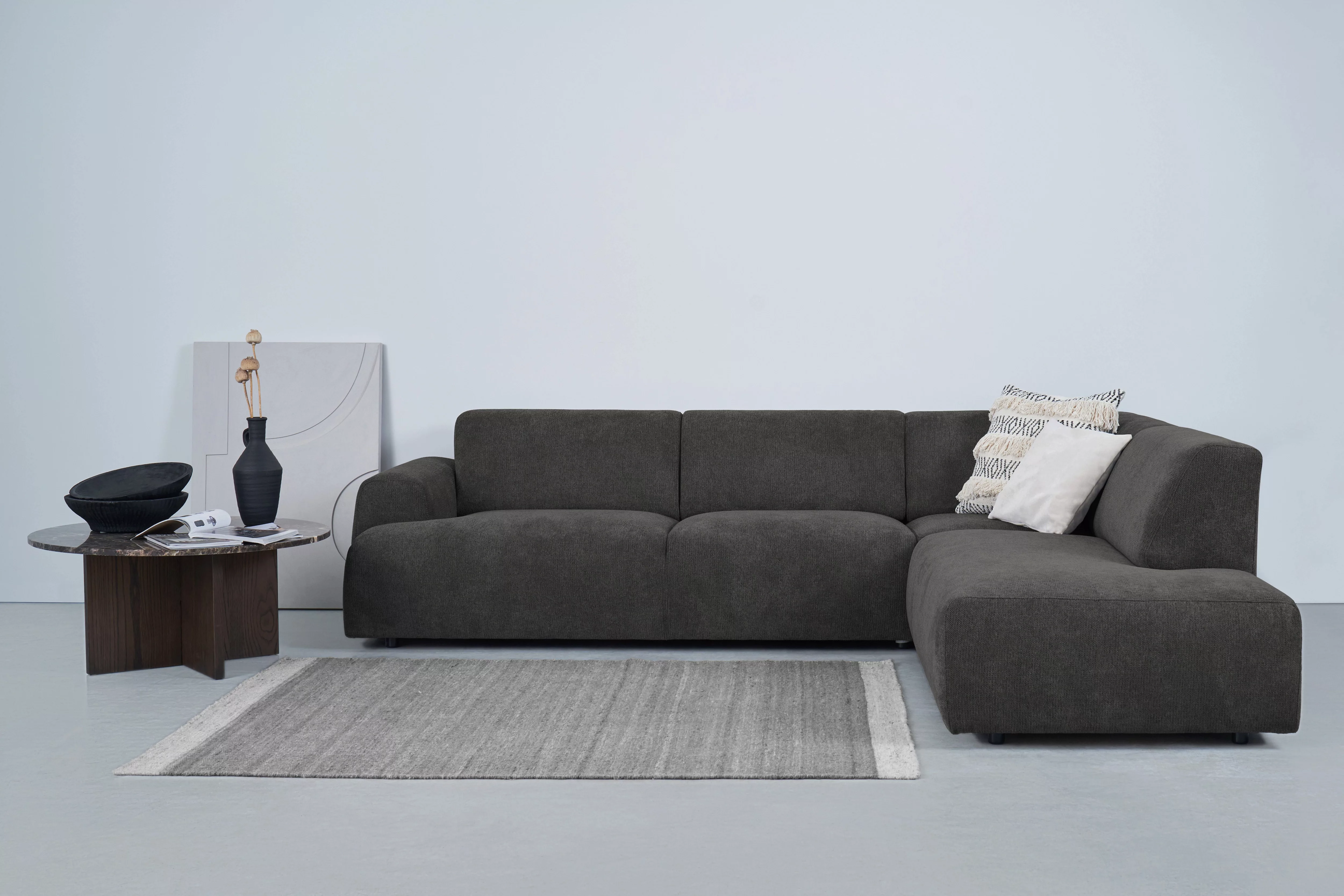 andas Ecksofa "Linkka, Breite 282 cm", L-Form, in einem weichen Chenille-St günstig online kaufen