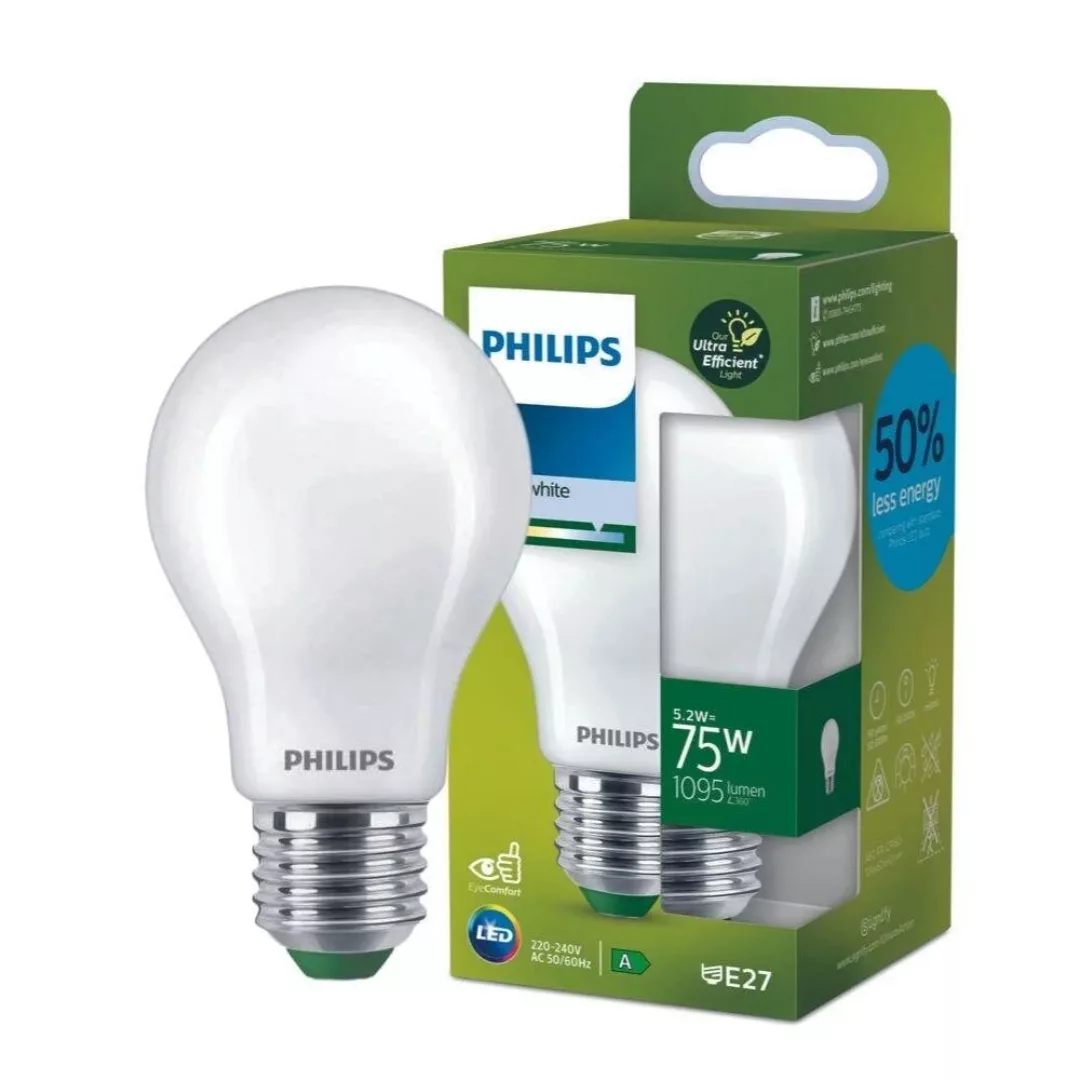 Philips LED Lampe E27 - Birne A60 5,2W 1095lm 4000K ersetzt 75W standard Ei günstig online kaufen