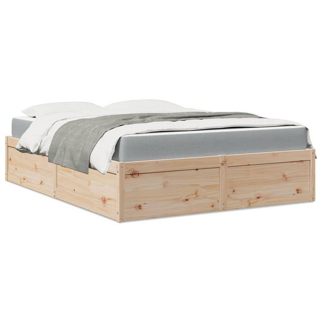 vidaXL Bettgestell Bett mit Matratze 140x200 cm Massivholz Kiefer Bett Bett günstig online kaufen