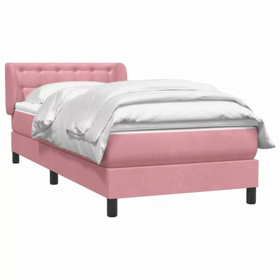 vidaXL Bett Boxspringbett mit Matratze Rosa 100x220 cm Samt günstig online kaufen