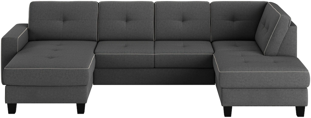 Places of Style Wohnlandschaft "Varese", Kreuznaht in beige günstig online kaufen