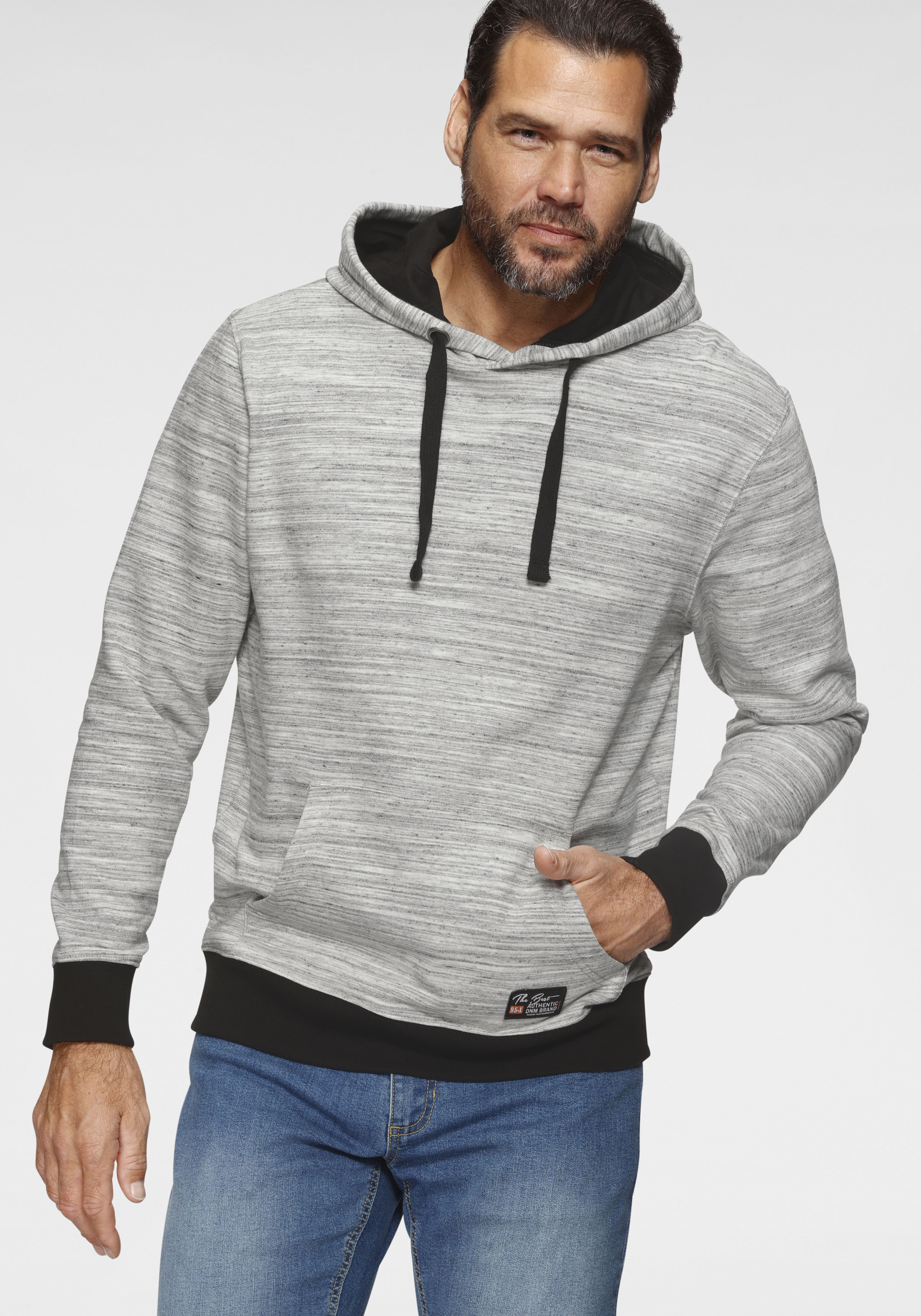 Man's World Kapuzensweatshirt kontrastfarbene Details günstig online kaufen