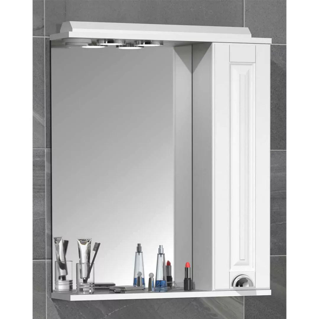 Badezimmer Spiegelschrank Landhaus in Weiß LED Beleuchtung günstig online kaufen
