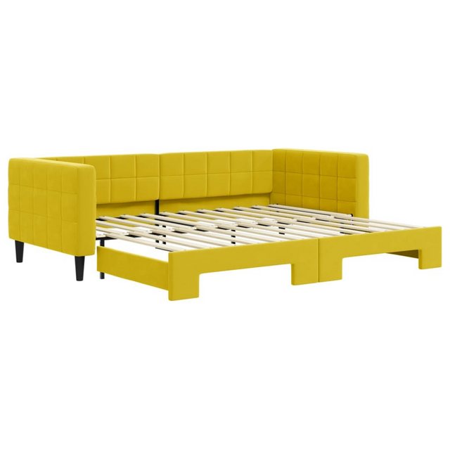 vidaXL Gästebett Gästebett Tagesbett Ausziehbar Gelb 90x200 cm Samt Bett Be günstig online kaufen