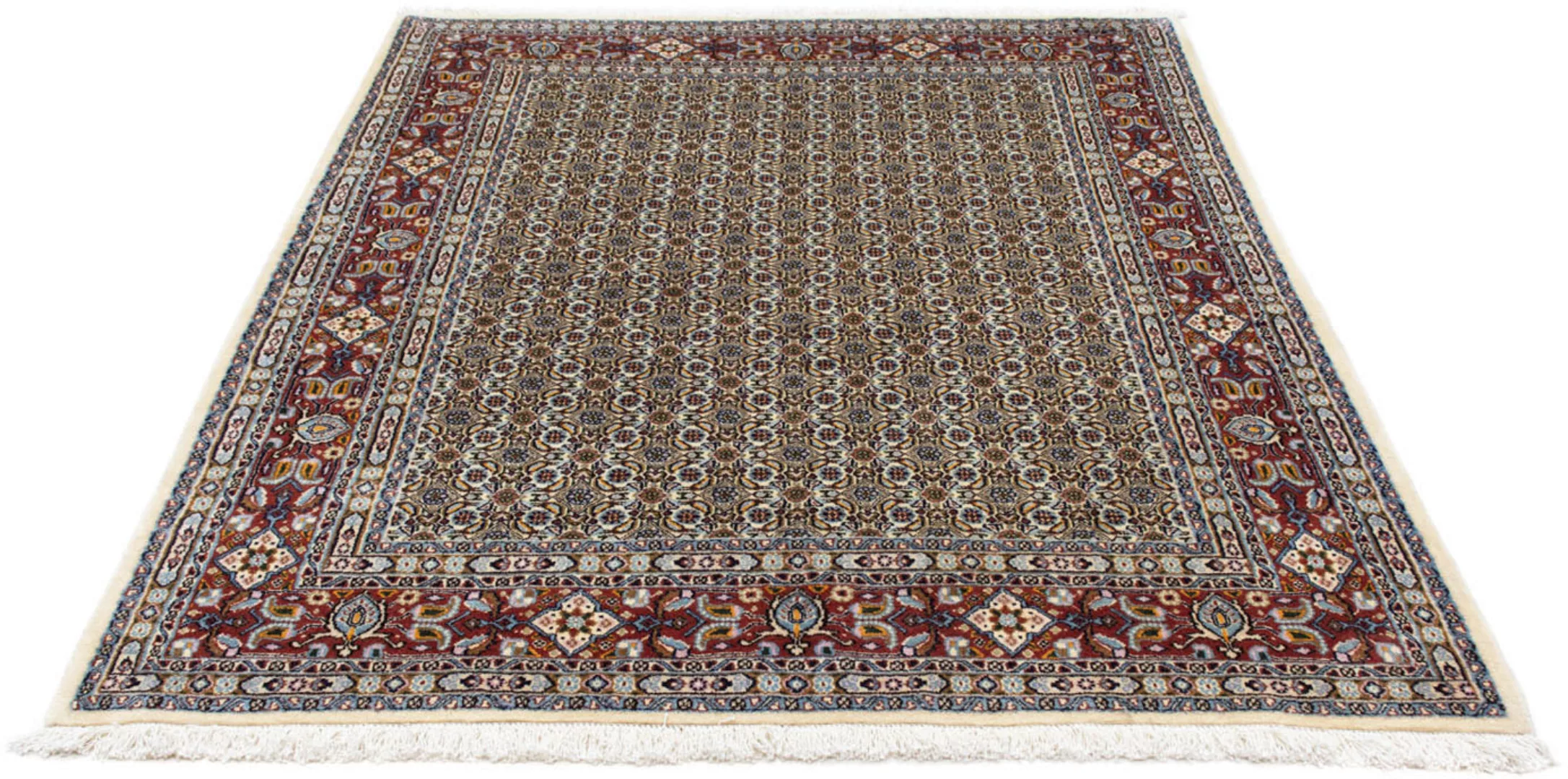 morgenland Wollteppich »Moud Stark Gemustert Beige 198 x 150 cm«, rechtecki günstig online kaufen