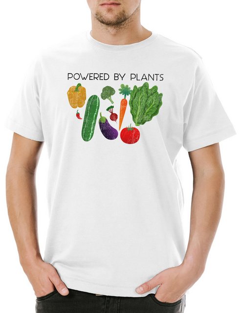 Urban Backwoods Print-Shirt Powered By Plants Herren T-Shirt Vegetarian Veg günstig online kaufen