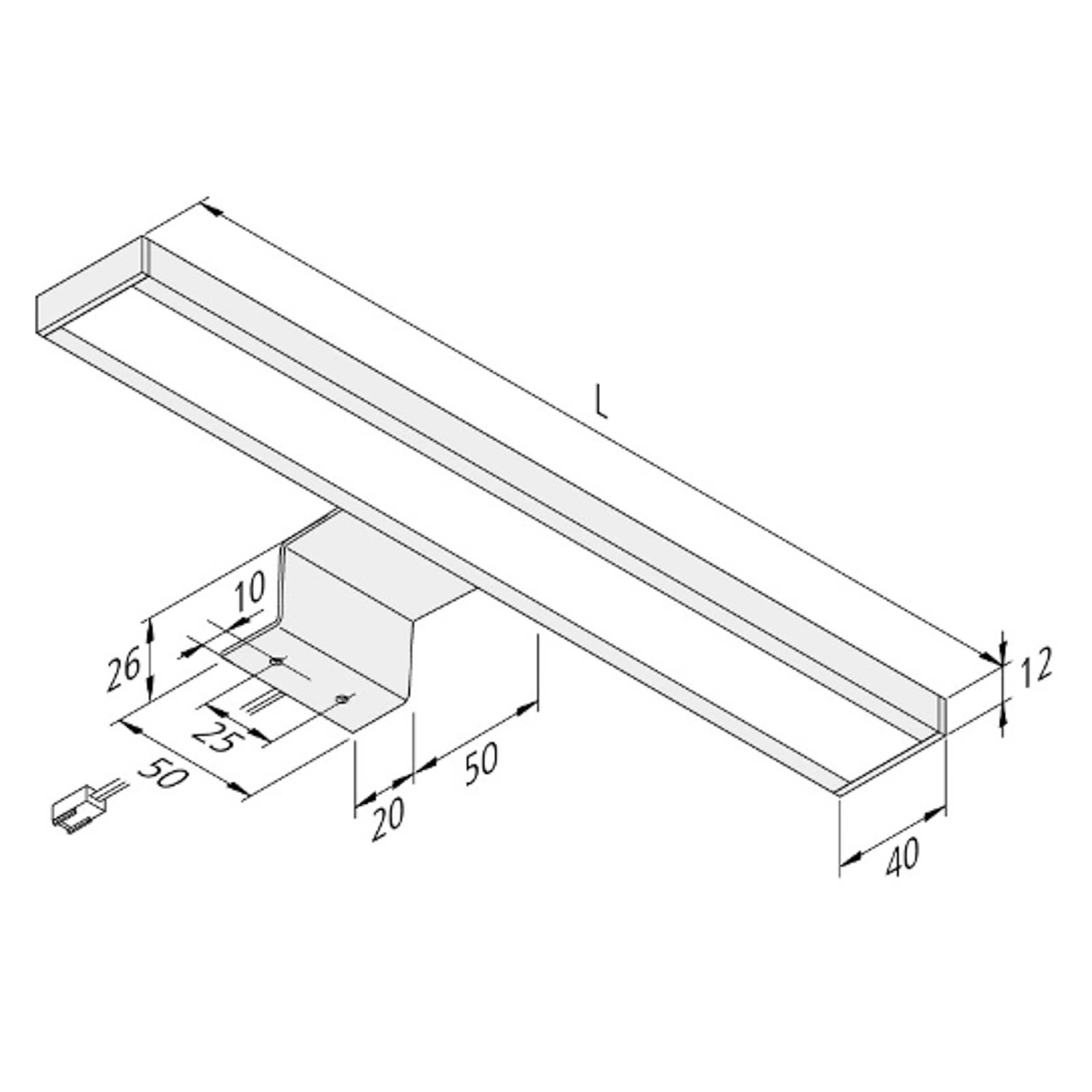 LED-Schrankaufbauleuchte Lugano 4.000K, 90 cm günstig online kaufen