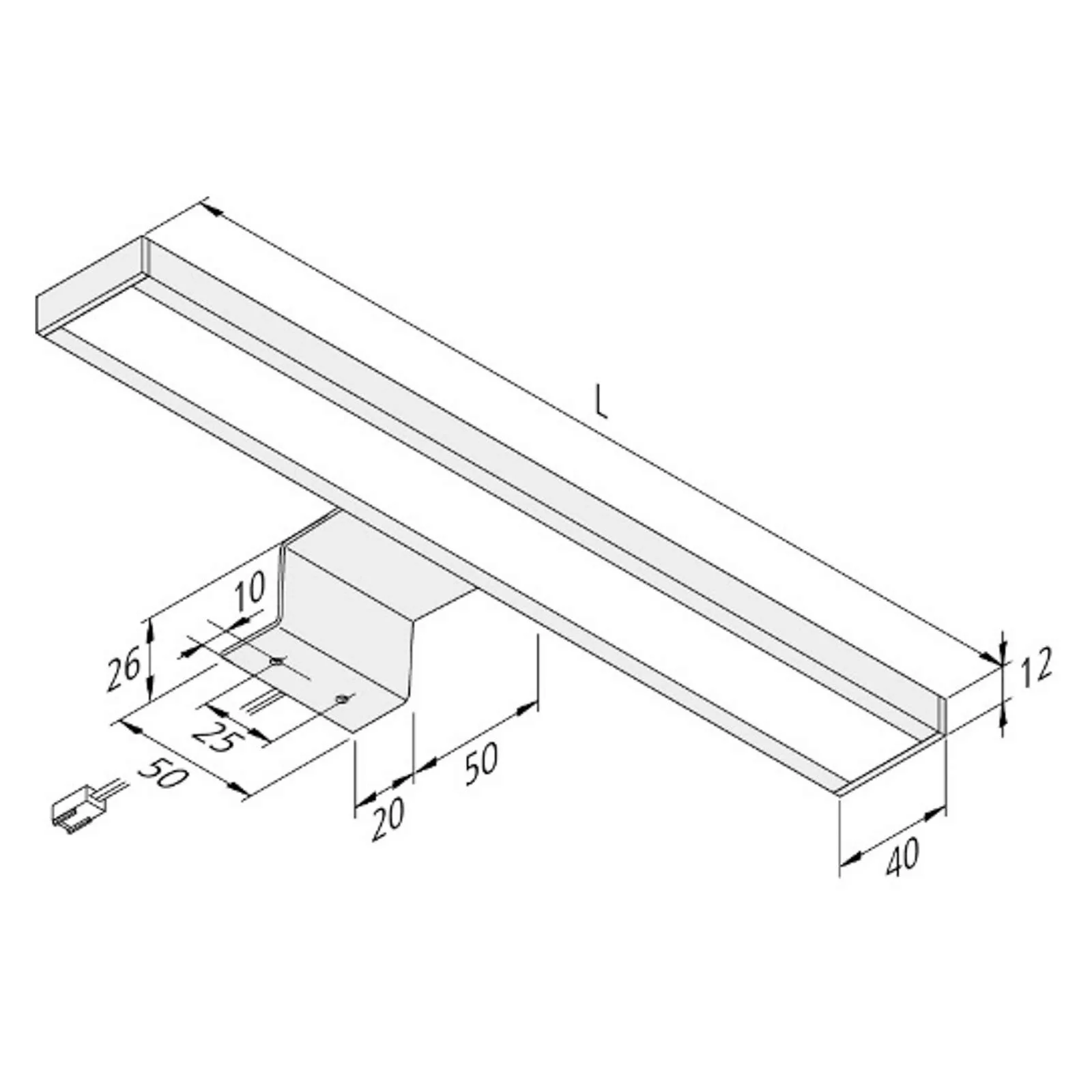 LED-Schrankaufbauleuchte Lugano 4.000K, 90 cm günstig online kaufen