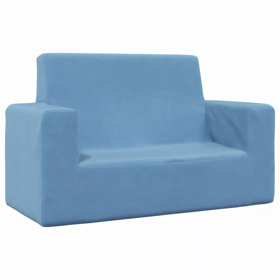 Vidaxl Kindersofa 2-sitzer Blau Weich Plüsch günstig online kaufen