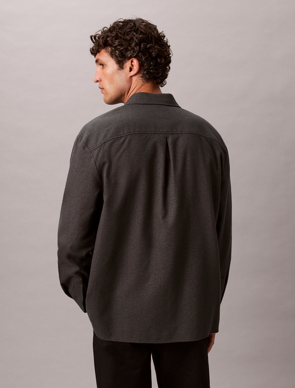 Calvin Klein Flanellhemd "LS MELANGE FLANNEL EASY SHIRT", Mit Rundhalsaussc günstig online kaufen