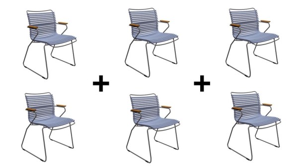 Sparset 6 tlg. Stuhl Click taubenblau günstig online kaufen