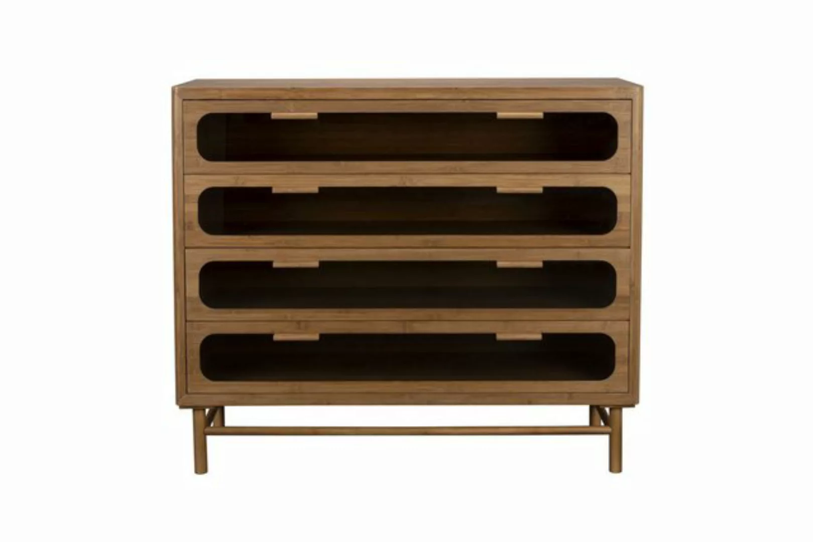 Dutchbone Stauraumschrank Retro Kommode Sideboard Caroun Bambus Rauchglas günstig online kaufen