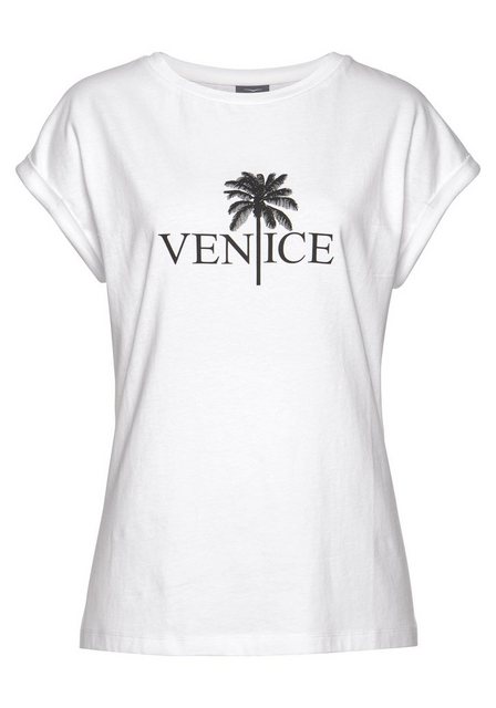 Venice Beach Rundhalsshirt mit Frontdruck, T-shirt aus Baumwolle, Kurzarmsh günstig online kaufen