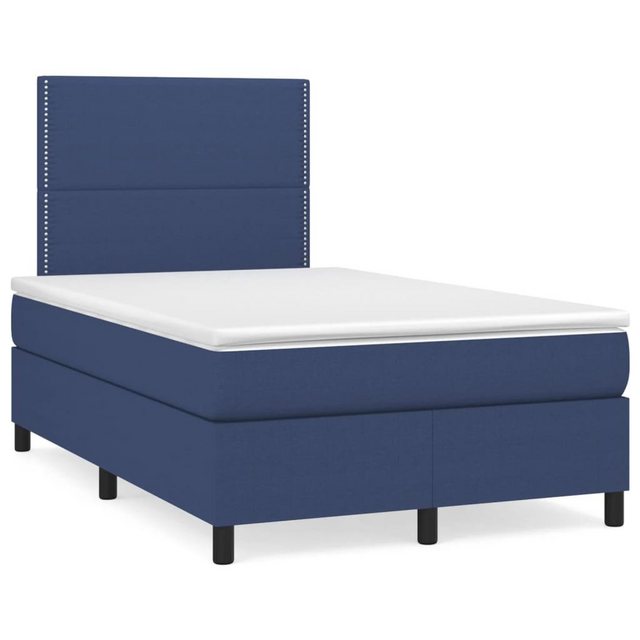 vidaXL Bettgestell Boxspringbett mit Matratze Blau 120x200 cm Stoff Bett Be günstig online kaufen