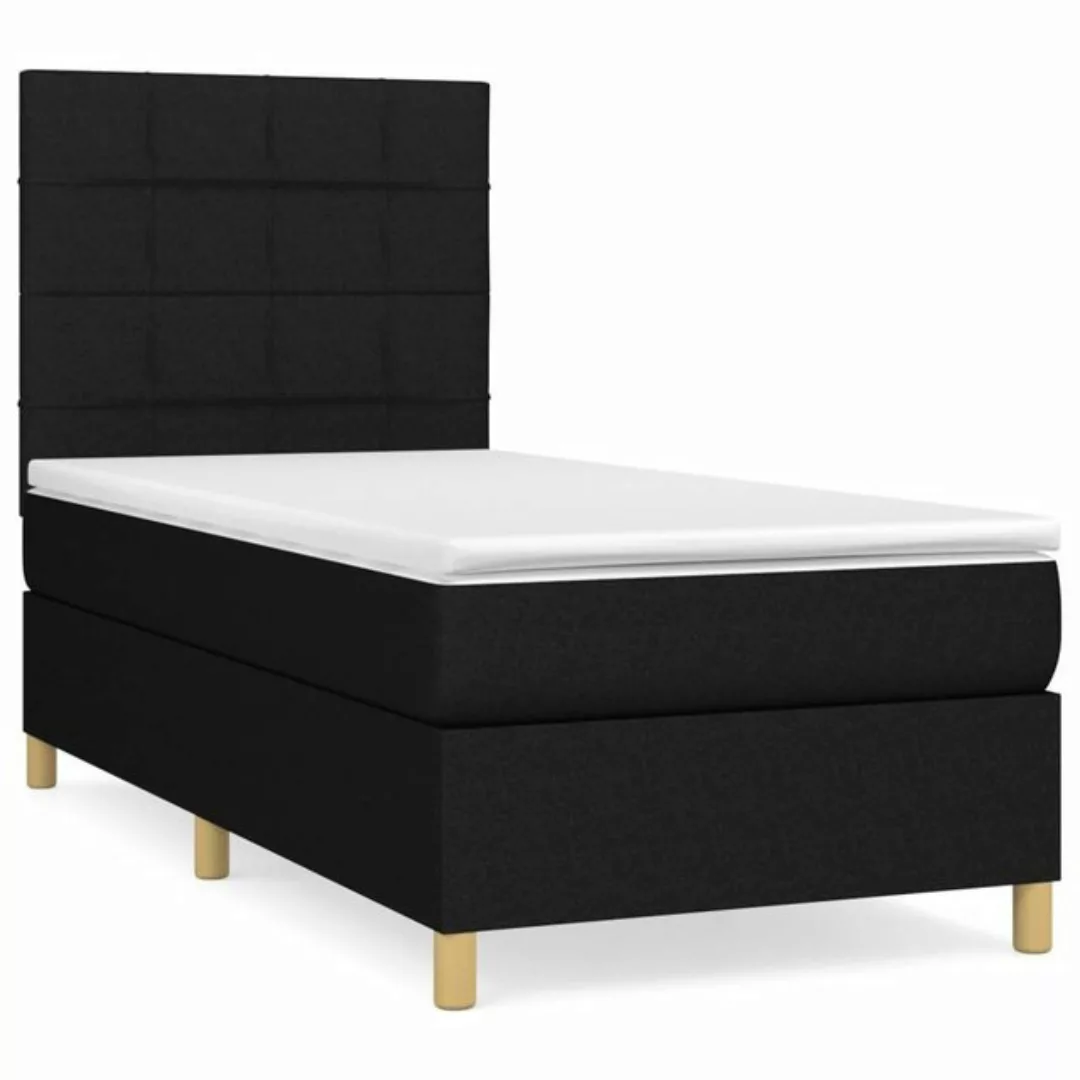 furnicato Bett Boxspringbett mit Matratze Schwarz 100x200 cm Stoff günstig online kaufen