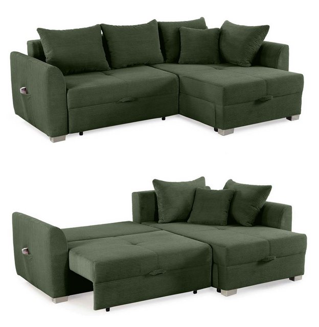 luma-home Ecksofa 15207, mit Bettkasten 236x160 cm, Bettfunktion, Ottomane günstig online kaufen