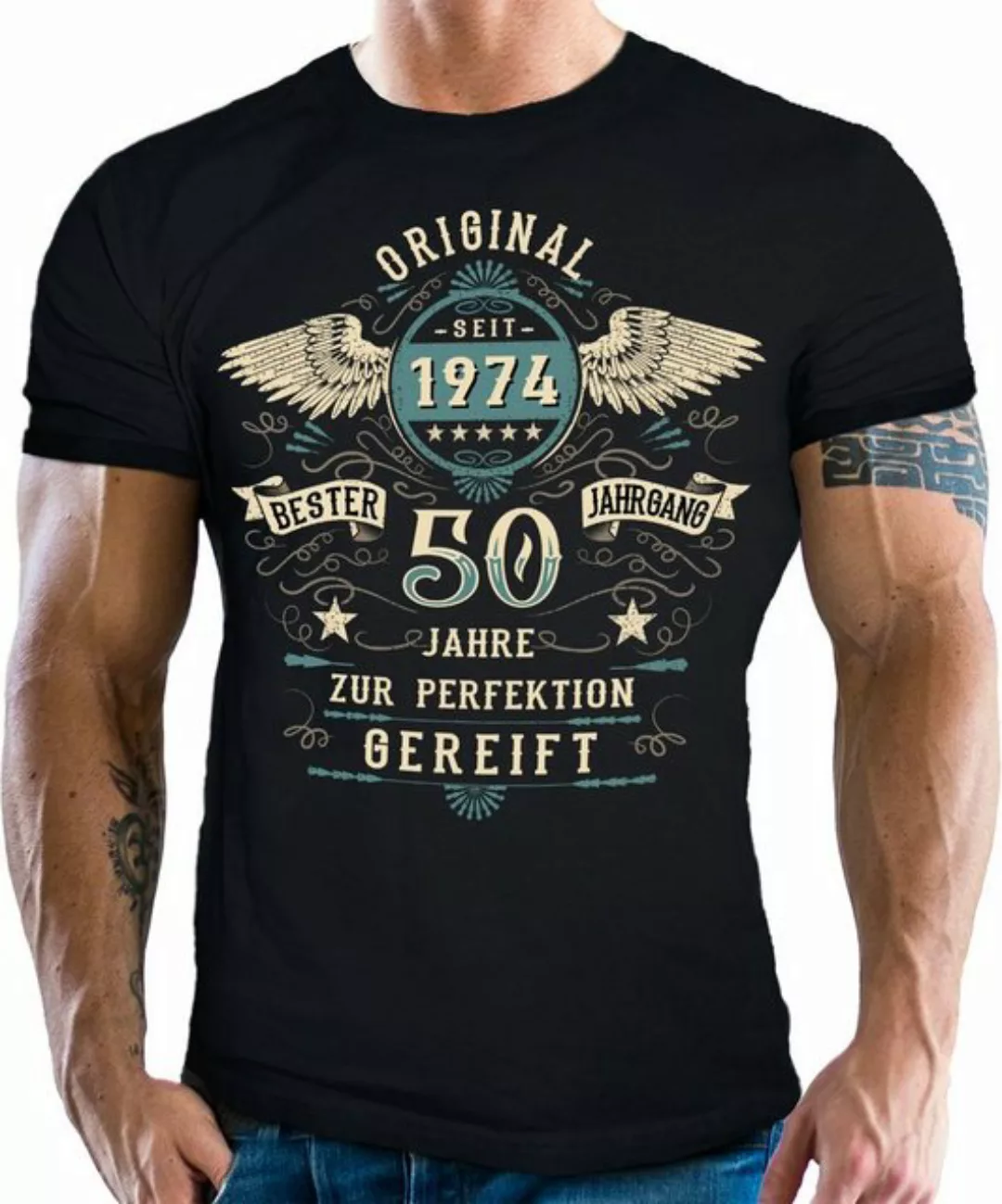 LOBO NEGRO® T-Shirt als Geschenk zum 50. Geburtstag: Original seit 1974 günstig online kaufen